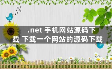 .net 手机网站源码下载 下载一个网站的源码下载